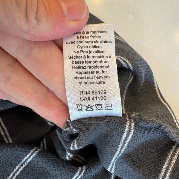 ATM Gray with White Striped Long Sleeve Casual Dress Pima Cotton Relaxed / small - Picture 14 of 14